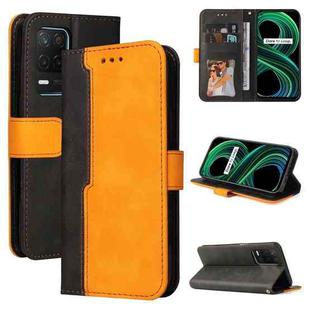 For OPPO Realme 8 5G/V13 5G/Q3 5G/Q3i 5G Business Stitching-Color Horizontal Flip PU Leather Case with Holder & Card Slots & Photo Frame & Lanyard(Orange)