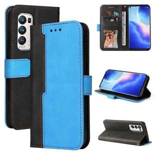 For OPPO Reno5 Pro+ 5G / Find X3 Neo Business Stitching-Color Horizontal Flip PU Leather Case with Holder & Card Slots & Photo Frame & Lanyard(Blue)