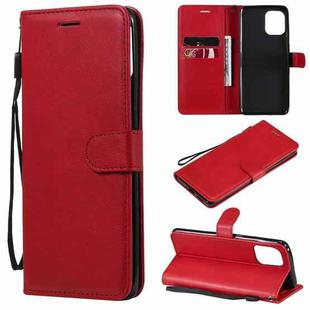 For OPPO Find X3 / Find X3 Pro Solid Color Horizontal Flip Protective Leather Case with Holder & Card Slots & Wallet & Photo Frame & Lanyard(Red)