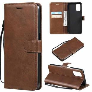 For OPPO Realme V5 5G Solid Color Horizontal Flip Protective Leather Case with Holder & Card Slots & Wallet & Photo Frame & Lanyard(Brown)