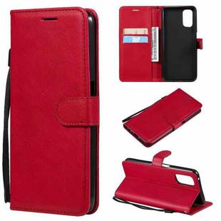 For OPPO Realme V5 5G Solid Color Horizontal Flip Protective Leather Case with Holder & Card Slots & Wallet & Photo Frame & Lanyard(Red)