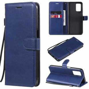 For OPPO Realme V13 5G Solid Color Horizontal Flip Protective Leather Case with Holder & Card Slots & Wallet & Photo Frame & Lanyard(Blue)