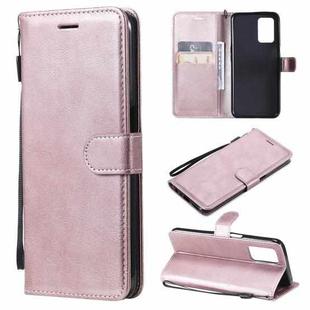 For OPPO Realme V13 5G Solid Color Horizontal Flip Protective Leather Case with Holder & Card Slots & Wallet & Photo Frame & Lanyard(Rose Gold)