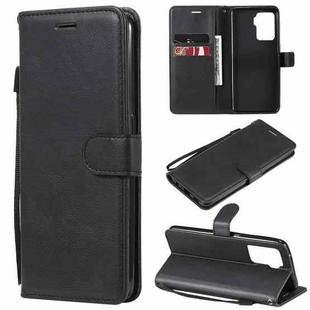 For OPPO Reno5 F Solid Color Horizontal Flip Protective Leather Case with Holder & Card Slots & Wallet & Photo Frame & Lanyard(Black)