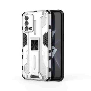 For OPPO K9 Supersonic PC + TPU Shock-proof Protective Case with Holder(Silver)