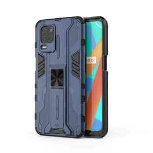 For OPPO Realme V13 5G Supersonic PC + TPU Shock-proof Protective Case with Holder(Dark Blue)