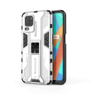 For OPPO Realme V13 5G Supersonic PC + TPU Shock-proof Protective Case with Holder(Silver)