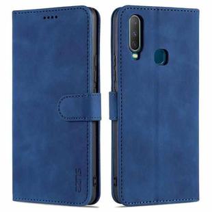 For vivo Y17 / Y3 / Y3S AZNS Skin Feel Calf Texture Horizontal Flip Leather Case with Card Slots & Holder & Wallet(Blue)