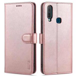For vivo Y17 / Y3 / Y3S AZNS Skin Feel Calf Texture Horizontal Flip Leather Case with Card Slots & Holder & Wallet(Rose Gold)