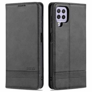 For Samsung Galaxy A22 4G AZNS Magnetic Calf Texture Horizontal Flip Leather Case with Card Slots & Holder & Wallet(Black)