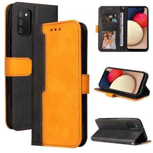For Samsung Galaxy A02s US Version Business Stitching-Color Horizontal Flip PU Leather Case with Holder & Card Slots & Photo Frame(Orange)