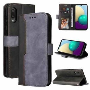 For Samsung Galaxy A02 / M02 EU Version Business Stitching-Color Horizontal Flip PU Leather Case with Holder & Card Slots & Photo Frame(Grey)