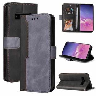 For Samsung Galaxy S10 Business Stitching-Color Horizontal Flip PU Leather Case with Holder & Card Slots & Photo Frame(Grey)