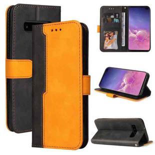For Samsung Galaxy S10e Business Stitching-Color Horizontal Flip PU Leather Case with Holder & Card Slots & Photo Frame(Orange)