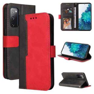 For Samsung Galaxy S20 FE / S20 Lite 5G / 4G Business Stitching-Color Horizontal Flip PU Leather Case with Holder & Card Slots & Photo Frame(Red)