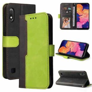 For Samsung Galaxy A10 / M10 Business Stitching-Color Horizontal Flip PU Leather Case with Holder & Card Slots & Photo Frame(Green)
