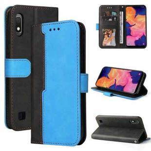 For Samsung Galaxy A10 / M10 Business Stitching-Color Horizontal Flip PU Leather Case with Holder & Card Slots & Photo Frame(Blue)