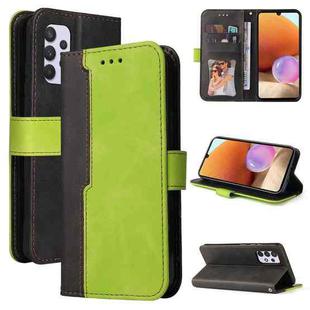 For Samsung Galaxy A32 4G Business Stitching-Color Horizontal Flip PU Leather Case with Holder & Card Slots & Photo Frame(Green)