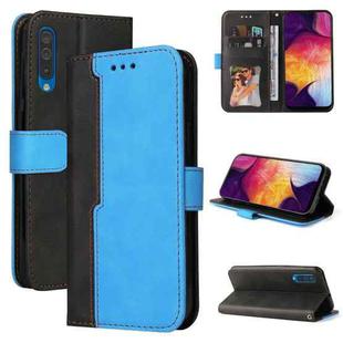For Samsung Galaxy A50 / A30s / A50s Business Stitching-Color Horizontal Flip PU Leather Case with Holder & Card Slots & Photo Frame(Blue)