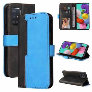 For Samsung Galaxy A51 4G / M40s 4G Business Stitching-Color Horizontal Flip PU Leather Case with Holder & Card Slots & Photo Frame(Blue)