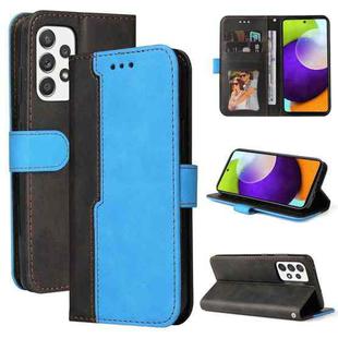 For Samsung Galaxy A52 5G / 4G Business Stitching-Color Horizontal Flip PU Leather Case with Holder & Card Slots & Photo Frame(Blue)