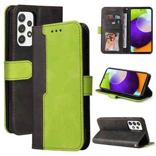 For Samsung Galaxy A72 5G / 4G Business Stitching-Color Horizontal Flip PU Leather Case with Holder & Card Slots & Photo Frame(Green)
