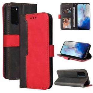 For Samsung Galaxy S20+ Business Stitching-Color Horizontal Flip PU Leather Case with Holder & Card Slots & Photo Frame(Red)