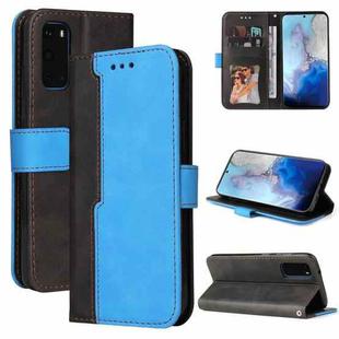 For Samsung Galaxy S20+ Business Stitching-Color Horizontal Flip PU Leather Case with Holder & Card Slots & Photo Frame(Blue)