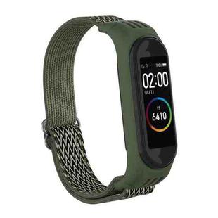 For Xiaomi Mi Band 6 / 5 / 4 / 3 Wavy Texture 8-shaped Buckle Watch Band(Olive Green)