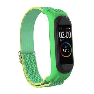 For Xiaomi Mi Band 6 / 5 / 4 / 3 Wavy Texture 8-shaped Buckle Watch Band(Bright Green)