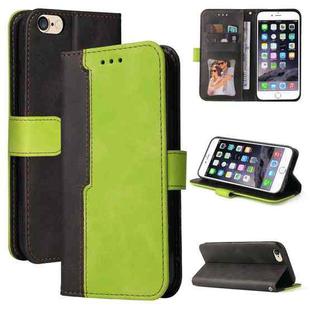 Business Stitching-Color Horizontal Flip PU Leather Case with Holder & Card Slots & Photo Frame For iPhone 6s Plus / 6 Plus(Green)