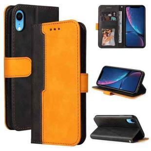 For iPhone XS Max Business Stitching-Color Horizontal Flip PU Leather Case with Holder & Card Slots & Photo Frame(Orange)