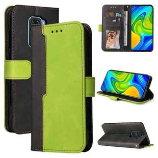 For Xiaomi Redmi Note 9 4G Foreign Version / 10X 4G Business Stitching-Color Horizontal Flip PU Leather Case with Holder & Card Slots & Photo Frame(Green)