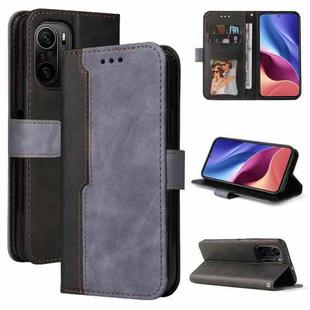For Xiaomi Redmi K40/K40 Pro/Poco F3/Mi 11i Business Stitching-Color Horizontal Flip PU Leather Case with Holder & Card Slots & Photo Frame(Gray)