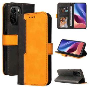For Xiaomi Redmi K40/K40 Pro/Poco F3/Mi 11i Business Stitching-Color Horizontal Flip PU Leather Case with Holder & Card Slots & Photo Frame(Orange)