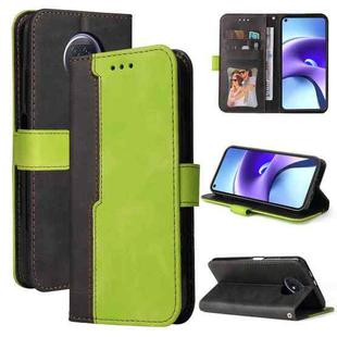 For Xiaomi Redmi Note 9T / Note 9 5G Business Stitching-Color Horizontal Flip PU Leather Case with Holder & Card Slots & Photo Frame(Green)