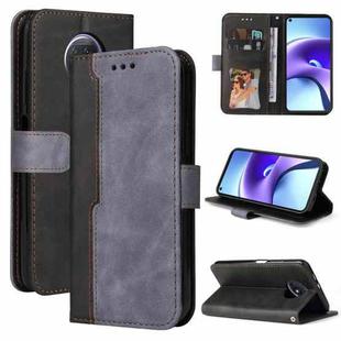 For Xiaomi Redmi Note 9T / Note 9 5G Business Stitching-Color Horizontal Flip PU Leather Case with Holder & Card Slots & Photo Frame(Gray)