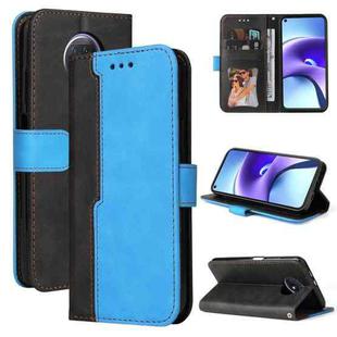 For Xiaomi Redmi Note 9T / Note 9 5G Business Stitching-Color Horizontal Flip PU Leather Case with Holder & Card Slots & Photo Frame(Blue)