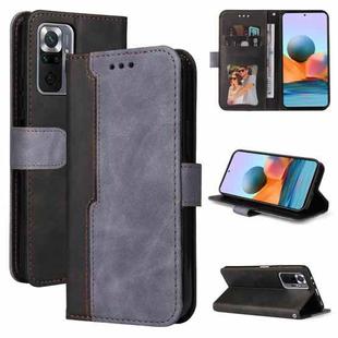For Xiaomi Redmi Note 10 Pro / Note 10 Pro Max Business Stitching-Color Horizontal Flip PU Leather Case with Holder & Card Slots & Photo Frame(Gray)