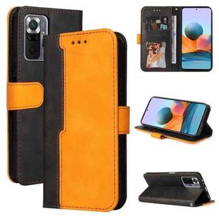 For Xiaomi Redmi Note 10 Pro / Note 10 Pro Max Business Stitching-Color Horizontal Flip PU Leather Case with Holder & Card Slots & Photo Frame(Orange)