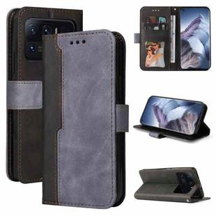 For Xiaomi Mi 11 Ultra Business Stitching-Color Horizontal Flip PU Leather Case with Holder & Card Slots & Photo Frame(Gray)