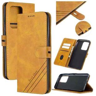 For Samsung Galaxy S20 Ultra Stitching Style 2-Color Cow Texture Horizontal Flip PU Leather Case with Holder & Card Slot & Lanyard(Yellow)