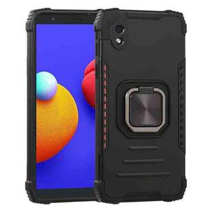 For Samsung Galaxy A01 Core / M01 Core Fierce Warrior Series Armor All-inclusive Shockproof Aluminum Alloy + TPU Protective Case with Ring Holder(Black)