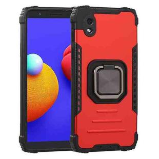 For Samsung Galaxy A01 Core / M01 Core Fierce Warrior Series Armor All-inclusive Shockproof Aluminum Alloy + TPU Protective Case with Ring Holder(Red)