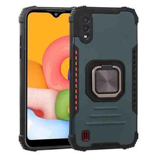 For Samsung Galaxy A01 US Version Fierce Warrior Series Armor All-inclusive Shockproof Aluminum Alloy + TPU Protective Case with Ring Holder(Green)