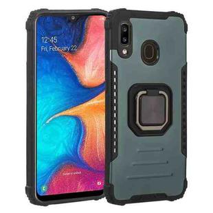 For Samsung Galaxy A20 / A30 Fierce Warrior Series Armor All-inclusive Shockproof Aluminum Alloy + TPU Protective Case with Ring Holder(Green)