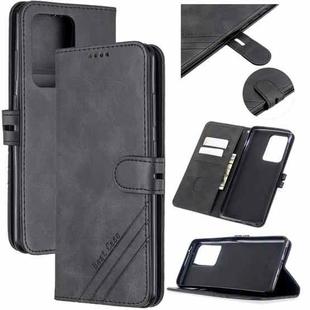 For Samsung Galaxy S21 Ultra 5G Stitching Style 2-Color Cow Texture Horizontal Flip PU Leather Case with Holder & Card Slot & Lanyard(Black)