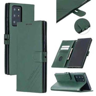For Samsung Galaxy S21 Ultra 5G Stitching Style 2-Color Cow Texture Horizontal Flip PU Leather Case with Holder & Card Slot & Lanyard(Green)