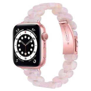 Oval Resin Watch Band For Apple Watch Series 8&7 41mm / SE 2&6&SE&5&4 40mm / 3&2&1 38mm(Pink Flower)