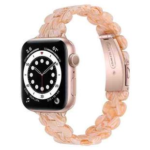 Oval Resin Watch Band For Apple Watch Series 8&7 41mm / SE 2&6&SE&5&4 40mm / 3&2&1 38mm(Silk White)